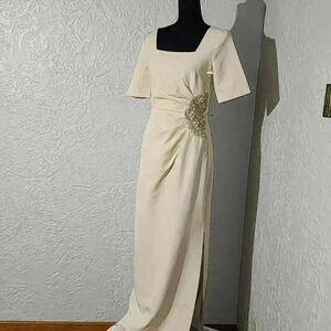 JS Collection Women's Ashley Draped Column Gown.